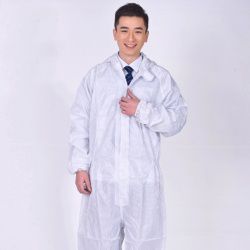 优质蓝色白色条纹防静电服 可定做